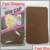 Wig Caps Deluxe Cap 24 unità 12Bags Hairnet per produrre parrucche Black Brown Stocking Liner Snood Nylon Me Qylnyf Babyskirt9837474 Drop dhji4