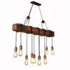 Lustres en bois faisceau lumineux rustique ferme lustre luminaire suspendu pour table de billard îlot de cuisine