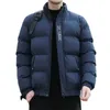 Parka en duvet pour hommes, coupe-vent chaud, veste en coton, solide, col montant, manteau court décontracté, vêtements pour hommes, 231018