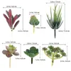 Dekorativa blommor 8 PC: s imitationsplantor Simulering Succulents Diy Ornament Artificial Prorns Aloe Vera Green Desk Accessories Home