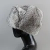 BeanieSkull Caps Men's Caps Warm Natural Rabbit Fur Bomber Hat With Earflaps Winter Unisex Warm Russian Ushanka Hat Real Rabbit Fur Hats 231017