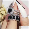 Cluster Rings Cluster Rings 2021 925 Sterling Sier Cushion Oval Finger Ring Set For Women Jewelry Pure Wedding Engagement Poose222w