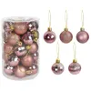 Juldekorationer 36st Rose Gold Plastic Balls Ornament 4cm Hang Pendant Ball Indoor Year Xmas Tree Decor Home Decoration