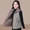 Gilets pour femmes Mode Hiver Épaissi Plaid Coton Gilet Top Gilet Agneau Polaire Deux Côtés Portant Chaud Manteau D'extérieur Occasionnel