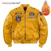 Men's Jackets Hip Hop Jacket Men Autumn Winter Thick Army Navy Yellow Military Motorcycle Ma-1 Pilot Men Baseball Bomber Jacket Men 231017