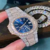 Lüks Saatler Erkek Saat Designer Watches Yüksek Kaliteli Hareket Saatleri Erkekler Moissanite Saat Izgar Out Saat Diamond Watch Montre 300p