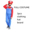 Halloween Aldult Kids Super Mari Luigi Bros Cosplay kostium kombinezonu Sukienka Pełna garnitur Party Boys Girl