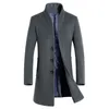 Męskie mieszanki wełniane długie płaszcz Męskie mody mody grochowe jesienne zimowe kurtki męskie wełniane płaszcz plus rozmiar 5xl 6xl SafeWFB 231017