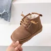 Boots Chlidren Snow Boots Girls Geniune Leather Thick Plush Warm Winter Boots Boys Suede Soft Sole Non-slip Casual Shoes Size 21-37 231017