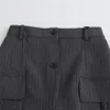 Женские брюки из двух предметов UNIZERA, осенне-зимний продукт, модные украшения в полоску, костюм с сращенными рукавами, пальто, комплект с внешней юбкой 231017
