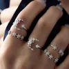 10set Boho Nowe pierścienie dla kobiet Tiny Crystal Moon Finger Knuckles Zestaw sojuszu Kobieta biżuteria impreza ślubna Bague femme2079