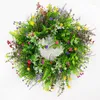 Dekorativa blommor Daisy Lavender Wreath Wildflower Spring Summer Artificial Silk för ytterdörren Hemvägg hängande bröllopssemester