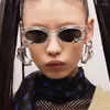 Zonnebril Y2K Cat Eye Ovaal Vintage Mode Geest Slang Versierd Brillen Designer Trendy Bril Voor Vrouwen Mannen Lentes De Sol