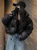 Parkas de plumón para mujer Jmprs gruesas para mujer, abrigos hinchados sueltos y cálidos de invierno, chaquetas coreanas con cuello acolchado de algodón, ropa femenina de moda negra 231017