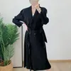 Женские тренчи Miyake, плиссированное дизайнерское свободное пальто с бахромой и шалью, модная эластичная одежда средней длины, осень 2023