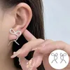 Stud Earrings 925 Sterling Silver Bowknot Earring For Women Girl Irregular Liquid Lava Design Jewelry Birthday Gift Drop