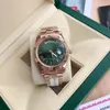 Avec boîte papiers montre de haute qualité 41mm 18 carats or rose vert mouvement automatique hommes GD Bracelet montres pour hommes 69