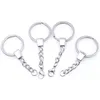 Keychains 5pcs/Lot Stainless Steel Keychain Rings/Lobster Clasps For Jewelry Making Supplies DIY Accessories Silver Color Sleutelhanger