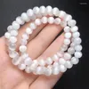 Bracelets à maillons en sélénite naturelle pour femmes, breloque, énergie Fortune, chaîne minérale, amulette, bijoux cadeau, 1 pièce, 6MM