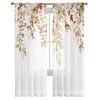 Rideau Thanksgiving Automne Fleurs Sauvages Voile Rideaux Pour Chambre Tulle Fenêtre Rideau Pour Salon Sheer Rideaux Stores Rideaux 231018