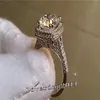 8ct خاتم الماس 14K الذهب الأبيض للمجوهرات محكمة حلقات الزفاف خواتم الزفاف للنساء ملحق حفلات الزفاف