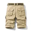 Męskie spodenki Summer Męskie odzież Bawełniane jogging taktyczne Bermudas Cargo Khaki Multi-Pieszenne spodnie luźne wojskowe