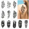 5PC Temporary Tattoos 10 Sheets Mixed Stickers for Women and Men Tiger Wolf Lion Flower Fake Body Art stickers 231018