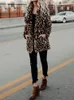 Womens Fur Faux Autumn Leopard Coat Women Long Winter Woman Warm Ladies Jacket Kvinna Plush Teddy Outwear 231017