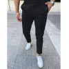 Pantalon à carreaux pour hommes, décontracté, à rayures progressives, pour affaires, fête sociale, costume formel, extensible, confortable, crayon, nouveau