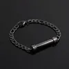 Stainless Steel Shiny Rhinestone Tube Cremation Jewelry Holder Bracelet Bangles Women Man Bangle344t