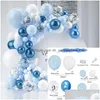 Andra evenemangsfestleveranser Andra evenemangsfestleveranser Navy Blue and Gold Balloon Arch Kit för Baby Shower Boy Birthday Dec Dhgarden Dhnqa