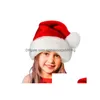 Party Favor Décorations de Noël Santa Hat Deluxe Chapeaux en peluche Rouge Blanc Épais Corail Veet pour Kid Adt Enfants Hommes Femmes Drop Deliver Dhhw6