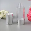 Makeup Beauty 30ml 50ml Empty Airless Vacuum Plastic Bottle Gold Silver White Cosmetic Travel Liquid Refillable Bottles 10pcsgoods Lqogn