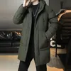 Men's Down Parkas Plus Size 7XL Winter Jacket Men Midlength Thickened Warm Hooded Padded Jackets Solid Color Casual Puffer Coats 231018