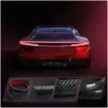 Car Carbon Fiber Rear Spoiler Wing Tail Lights Bar Turn Signal Drl Brake Lamp Strip 12V Accessories For Drop Delivery Dhywj