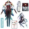 Jeu Genshin Impact Cosplay Costume Shenhe Cosplay combinaison perruque Shen He Genshin bataille costumes tenues sexuelles Halloween Costumecosplay