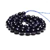 Pärlor grossistfasetterad blå sandsten naturlig för smycken som gör DIY -armband halsband 4/6/8/10/12 mm Strand 15 ''