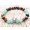 MG0756 Elephant Charm Bracelet A Grade Tiger's Eye Energy Bracelet Natural Green Aventurine Beaded Bracelet Women's Gift196M