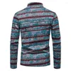 Męskie swetry vintage afrykański druk Turtleeck Sweter Mężczyźni 2024 marka Slim Fit Quarter Zip Pullover HARAJUKU Ubrania xxl