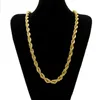 10mm dikke 76cm lange touw ed ketting 24K vergulde hiphop zware ketting voor mens219g