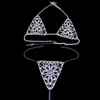 Other 2021 Women Sexy Crystal Bikini Set Bling Full Rhinestone Hollow Out Breast Bra Crops Top Underpant Night Club Body Chain Jew3165