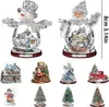 クリスマスデコレーション2024ツリーサンタクロース雪だるまペンダントアクリルハンガーメリークリスマス装飾ホームカーの装飾幸せな年231017