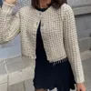 Women's Knits Autumn 2023 Fashion Beaded Knitwear Unique Vintage Round Neck Single Breasted Hollow Long Sleeve Sweater Cardigan