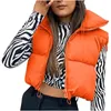 Gilet da donna Gilet imbottito solido Donna Zip Up Colletto alla coreana Senza maniche Imbottito leggero Top corto Giubbotti trapuntati Cappotto invernale caldo