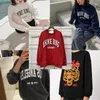 Frauen Hoodies Frauen Lose Oansatz Sweatshirt Buchstaben Baumwolle Rot Langarm Casual Weibliche Einfache Pullover Early285k