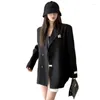 Costumes pour femmes, Blazer Long en Tweed pour Femme, manteau et veste d'hiver, mode automne 2023, chine continentale