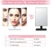 Kompakta speglar Makeup LED Mirror Lights Makeup White Trifold Mirror 21 LED Vanity Mirror Lighted Up Mirror With Pekskärm Dubbel strömförsörjning 231018