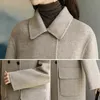 Femmes laine mélanges automne hiver femmes manteau de laine grande taille manteaux amples double boutonnage cachemire Long pardessus femme 231018