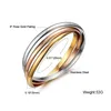 316L Stainless Steel Fashion 3 Layer Women Bangle Ladies Bracelets Girls Three Color Pulseras Jewelry270Q