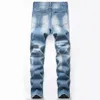 Jeans da uomo Uomo Primavera Autunno Pantaloni slim fit Retro Blu Moda Splash Ink Desinger Uomo Casual Denim Pantalones De Hombre329A